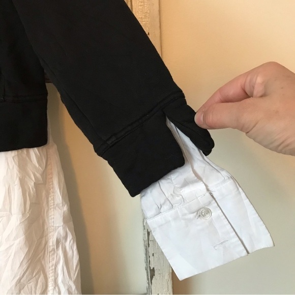 SEA New York Dress With Cropped Hoodie Overlay White Underlay Cotton. Size M. - Picture 4 of 8